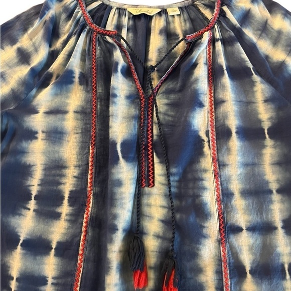 CAFFE MARRAKESH WOMENS BLUE TYE DYE TOP SIZE LARGE LIGHTWEIGHT AND FLOWY - Picture 11 of 11